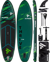 11'x34''x6''Inflatable Stand Up Paddle Boards, Extra Wide SUP Paddleboard Inflatable, Yoga Stand Up Paddle Board, 116L Backpack, 15 D-Rings, Shoulder Strap, Removeable Fins, 2-Action Pump